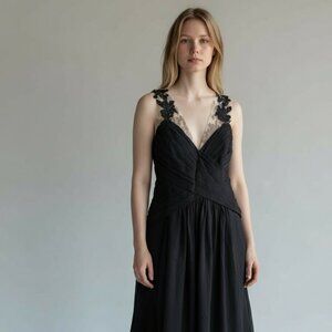 Black chiffon evening dress, JJ's House, formal maxi dress
